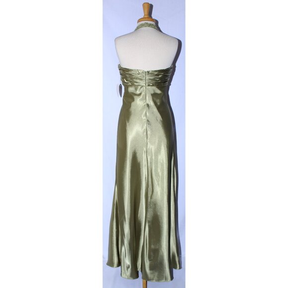 NWOT Poly USA #5578 Satin Formal Evening or Prom Gown-Size 2X-OLIVE GREEN - Picture 2 of 6
